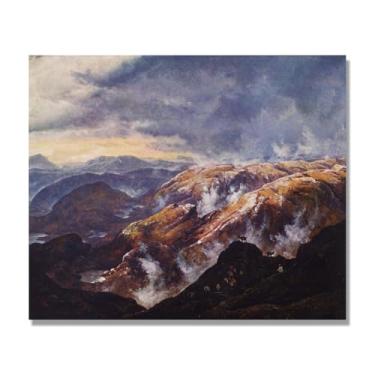 Imagem de NHLDZYH J.C. Dahl Reprodução de arte famosa, arte em tela de paisagem romântica nórdica, decoração de parede elegante para sala de estar e escritório. (paisagem 4). 70 x 84 cm - 27,5 x 33,1 pol