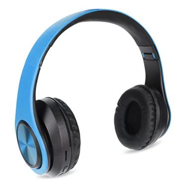 Imagem de Qinlorgo Fone de Ouvido Sem Fio, Fones de Ouvido 5.0, Fone de Com Alto-falante de 40 Mm Com Design Dobrável e Cancelamento de Ruído, Ideal para Celular, PC, Viagens e Jogos (Azul Preto)