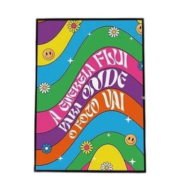 Imagem de Quadro A Energia Flui Para Onde A Atenção Vai 33X24Cm Preta - Quadros 