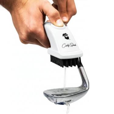 Imagem de Caddy Splash Escova profissional para taco de golfe com água – Clipe retrátil resistente – Botão para facilitar a limpeza – Cerdas de nylon – Comporta 113 g – Acessórios de golfe para homens – Melhor