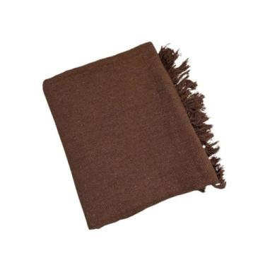 Imagem de Manta Decorativa para Sofá ou Cama Casal 210x120cm 100% Algodão Macia (marrom)