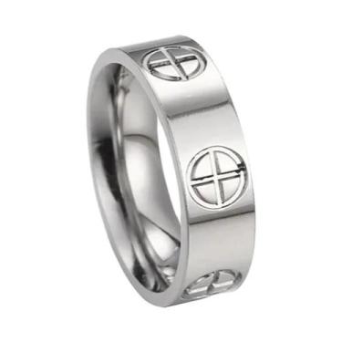 Imagem de Anéis De Aço Inoxidável Cruz Dourada Para Mulheres E Homens Joias De L