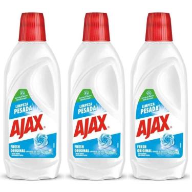 Imagem de Kit 3 Limpador Diluível Ajax Fresh Limpeza Pesada 500ml