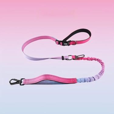 Imagem de Coleira de cachorro mãos livres para cães médios e grandes, resistente, sem puxão, para corrida, para treinamento de caminhada, com cinto de segurança de carro, 10 a 1,8 m (lavanda)