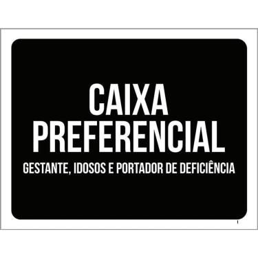 Imagem de Placa Sinalização Ambiente Caixa Preferêncial 36X46