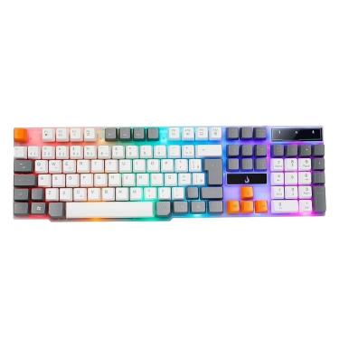 Imagem de Teclado Semi-Mecânico Gamer Rise Mode G1, Rainbow, USB, Branco e Cinza - RM-TG-01-WG-Unissex