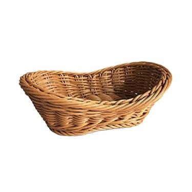 Imagem de Cesta de pão de vime, bandeja de servir alimentos de frutas, caixa de armazenamento de cosméticos para cozinha e banheiro