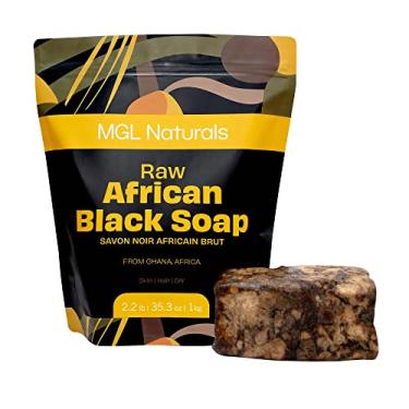 Imagem de Sabonete preto africano cru 1 kg de Gana, África | Vegano e orgânico | Lavagem profunda de limpeza facial e corporal. 1,000 g | 1 kg