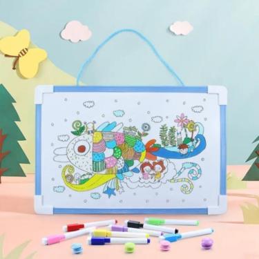 Imagem de Lousa Quadro Branco Magnetico Completa Caneta Apagador 30x20cm Porta Recados Anotacoes Casa Escritorio Escola Organizaca