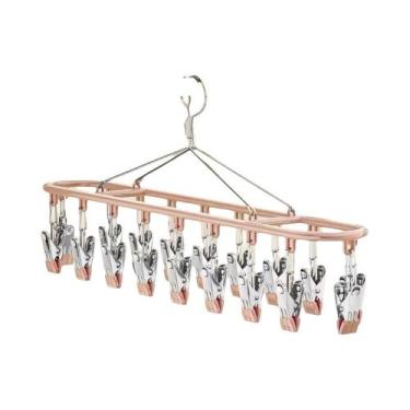 Imagem de Varal De Meias Em Aço Inoxidável Com 20 Clipes, Multifuncional Para Se