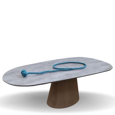 Imagem de Mesa Cone Organica 160x90cm Cimento Queimado