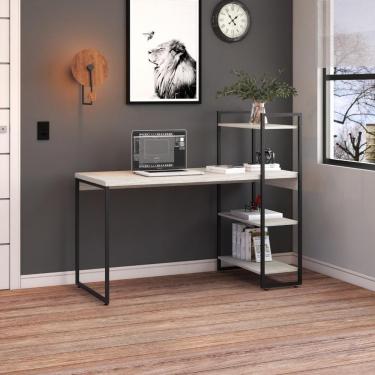 Imagem de Mesa C-estante Alta 135x64x115cm C-03 Prateleiras Snow - Est.preta Snow - Est.preta