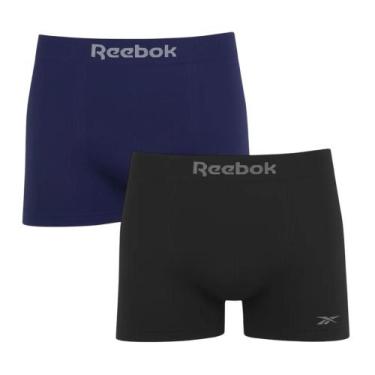 Imagem de Kit 2 Cuecas Boxer Reebok Sem Costura Masculina - Marinho e Preto M, M