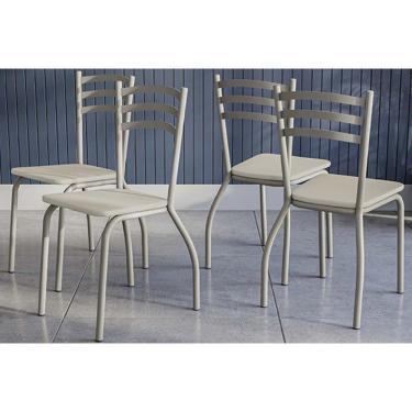 Imagem de Cadeira Sala De Jantar Portugal 4c007nk Aço Kit 4 Uni Niquel-nude 16 - Kappesberg