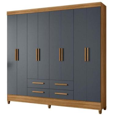 Imagem de Guarda Roupa Casal 8P 204 cm Florida Freijo Cinza Moval, Freijo Cinza
