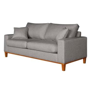 Imagem de Sofá Istambul 3 Lugares Linho Confortável Reforçado Moderno Cor:cinza Claro Cinza Claro