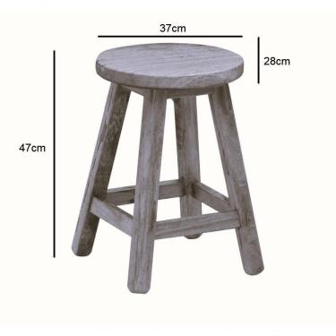 Imagem de Kit 2 Banquetas Baixa Sem Encosto Madeira Maciça Natural