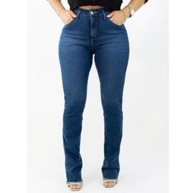Imagem de Calça Feminina Jeans Boot Cut Cintura Alta Barra Desfiada Anticorpus-Feminino