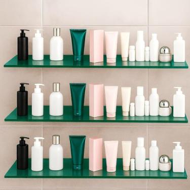 Imagem de Prateleiras de Vidro Verde Temperado 6510 cm. Kit com 3 Unidades  Alta