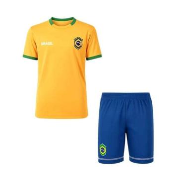 Imagem de Kit Braziline Brasil Mini Craque - Infantil - Amarelo-Masculino