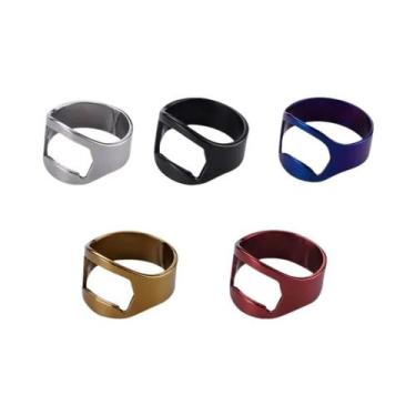 Imagem de Conjunto De Abridores De Garrafa Em Formato De Anel De Dedo Em Aço Ino