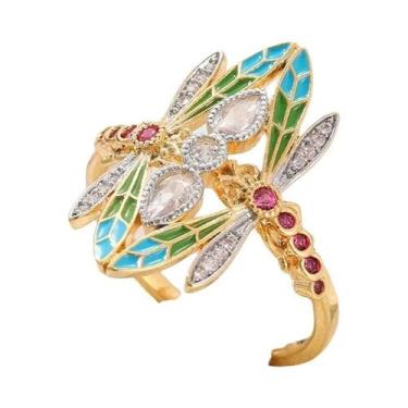 Imagem de Anel Vintage Blue Dragonfly Para Homens E Mulheres, Zircônia Sintética