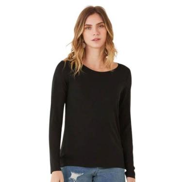 Imagem de Blusa Básica Manga Longa Malwee 1000054822, Preto, GG