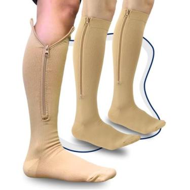 Imagem de Kit 3 Pares Meia de Alta Compressão para Varizes, Tensão e Inchaço - E