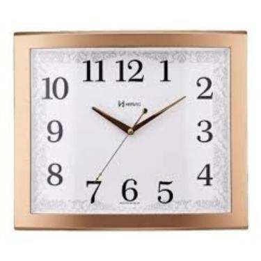 Imagem de Relógio De Parede Herweg Ref: 6905-318 Retangular Dourado Fosco
