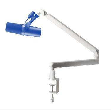Imagem de Braço Articulado Low Profile Branco P/ Microfone Podcast - Aj Som