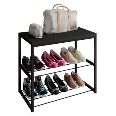 Imagem de Banco Sapateira Organizar Calçados Tampo Em Mdp Aço Aramado - Carisma