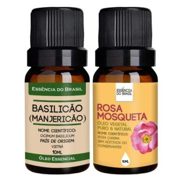 Imagem de Kit Óleo Essencial Basilicão + Óleo Vegetal R. Mosqueta 10Ml - Essênci