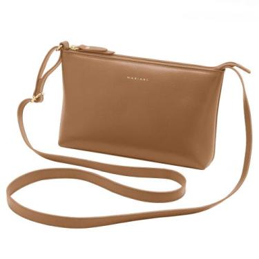 Imagem de Bolsa Feminina Transversal De Couro Bovino Mariart Salsa