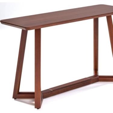 Imagem de Aparador para Sala de Estar Loft com Vidro 136cm Pés em Madeira Maciça