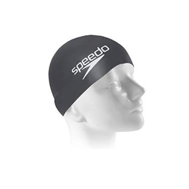 Imagem de Touca de Natação, Speedo, Big Swim Cap, Silicone Resistente com Encaixe Confortável,Tamanho Grande - Cinza