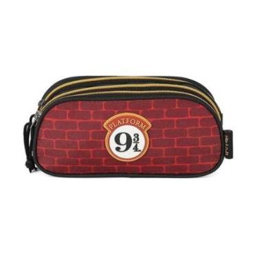 Imagem de Estojo Escolar Triplo Luxcel Harry Potter Hogwarts Vinho-Masculino