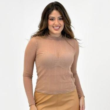 Imagem de Blusa Doce Trama de Tule Manga Longa Feminina-Feminino