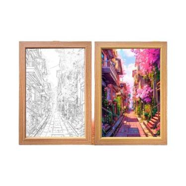 Imagem de Luminária Noturna LED Monte Fuji Com Moldura De Imagem, Luz De Parede 