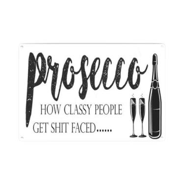 Imagem de Placa De Metal Vintage Prosecco: Decoração Para Pub E Bar, Arte De Par