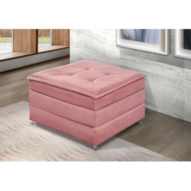 Imagem de Puff Que Vira Cama Solteiro Dobrável Compacto Com Rodinha e Bau Decora