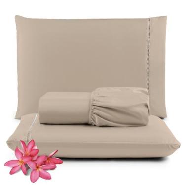 Imagem de Jogo De Lençol 4 Peças Queen Com Elastico Micro Percal 400 Fios Varias