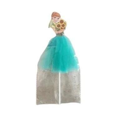 Imagem de Toppers De Bolo Da Princesa Da Disney Com Glitter Rosa Para Chá De Beb