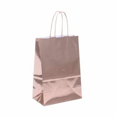 Imagem de Sacola Laminada Cromus Rosé Gold M 26x19,5x9,5cm
