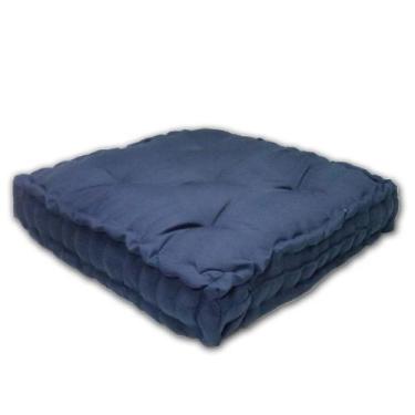Imagem de Almofada Turca Futon Cadeiras Bancos Áreas 60x60 Cm Azul Marinho Cód. 