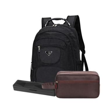 Imagem de Kit Mochila Executiva Reforçada Viagem Premium Necessaire - - Mormino,