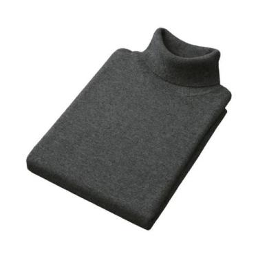 Imagem de Suéter Masculino De Gola Alta Em Mistura De Cashmere E Algodão, Tricot