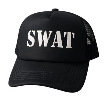Imagem de Boné SWAT Trucker Preto e Branco Policia