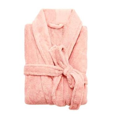 Imagem de Roupão de Banho e Inverno Feminino e Masculino Microfibra Camesa, Rosa