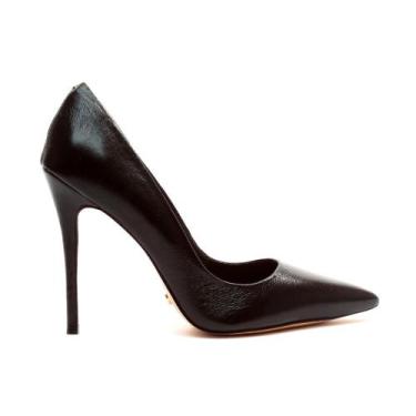 Imagem de Scarpin Couro Preto Salto Alto Cecconello 2130008-83, Preto, 35