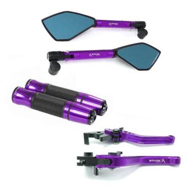 Imagem de Kit Retrovisor Manopla Manete Hornet Cb 300 Cb 500f Cb 500X Cb1000r - 